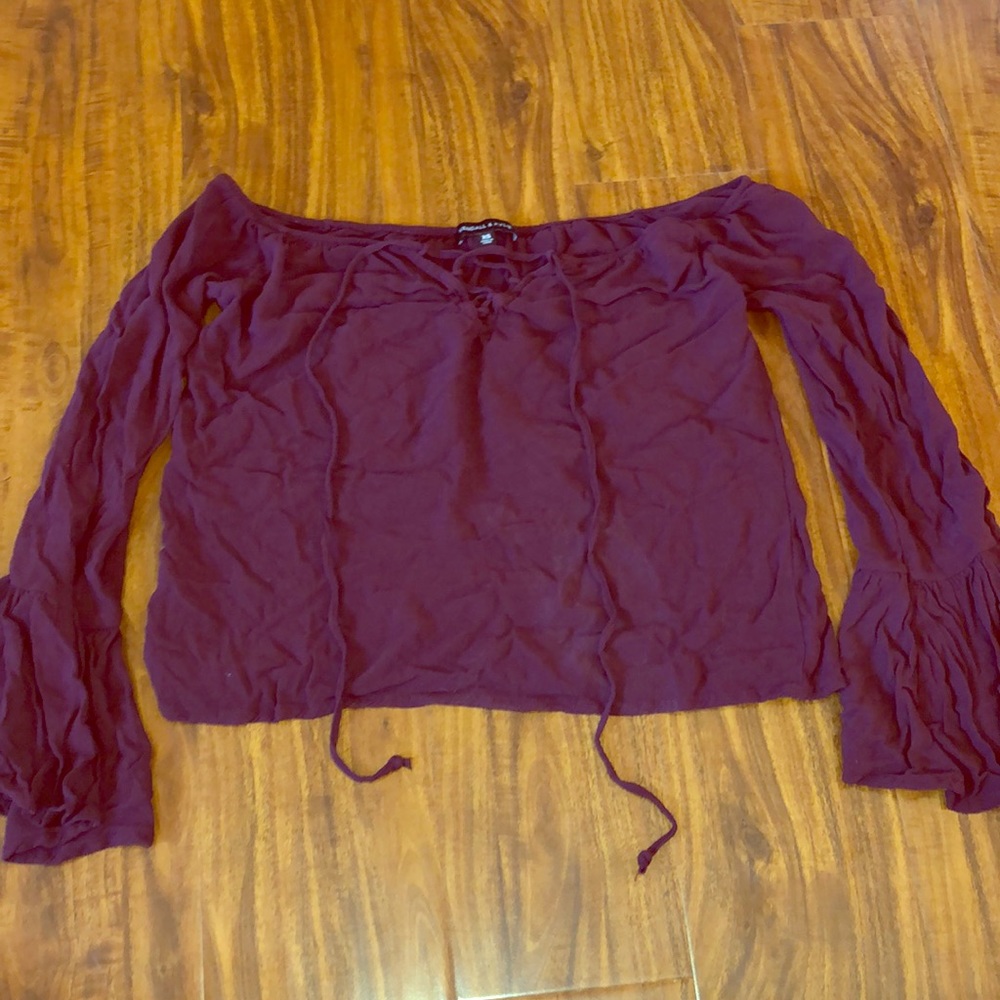 KENDALL & KYLIE off the shoulder lace up blouse